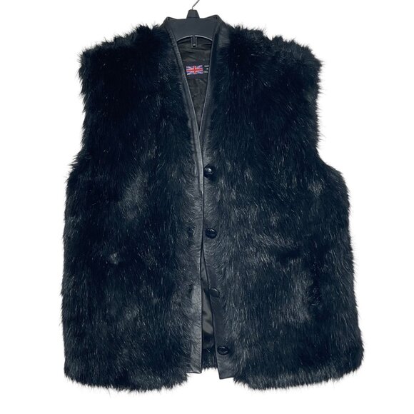 Adolph Schuman / Lilli Ann Women's Vest Faux Fur Leather Trimmed OS Funky Hippie - Picture 3 of 16